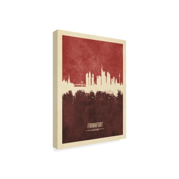 Michael Tompsett 'Frankfurt Germany Skyline Red Ii' Canvas Art,24x32